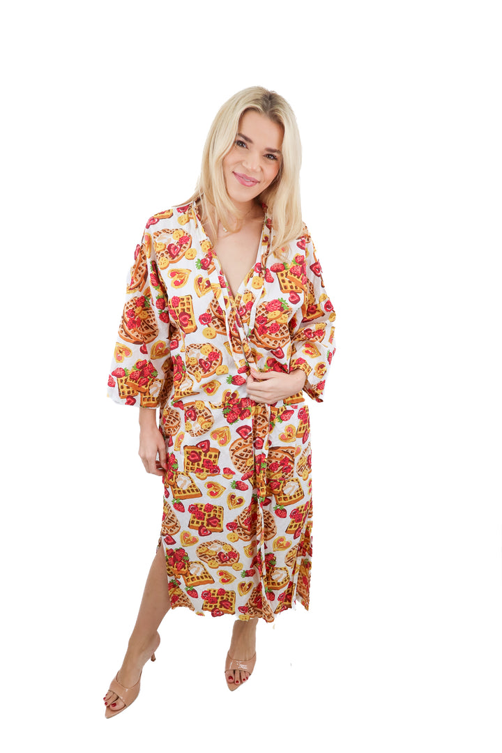 print fresh waffle robe (s/m; retail $98)