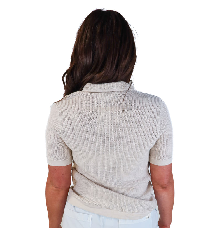 Abercrombie & fitch beige knit short sleeve cardigan (xxs; retails for $60)