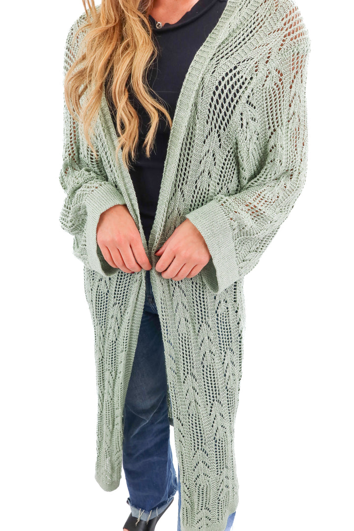 Anthropologie green metallic cardigan (os)
