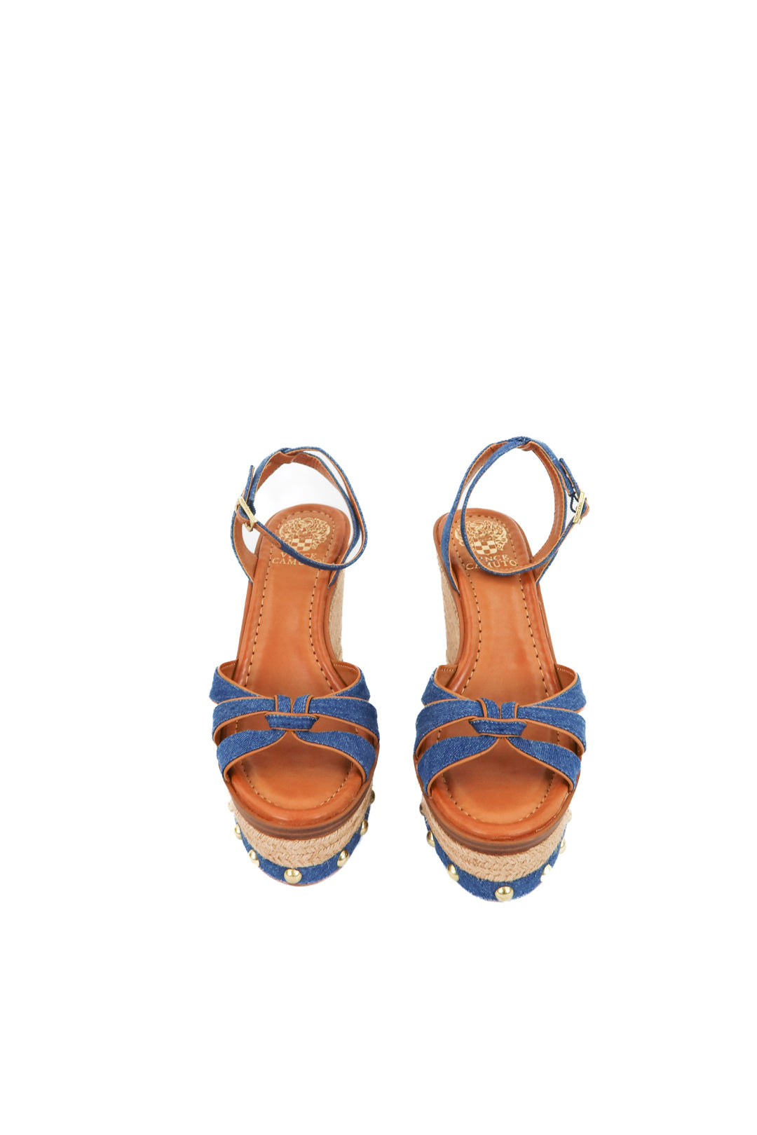 vince camuto denim wedge (9; retail $110)