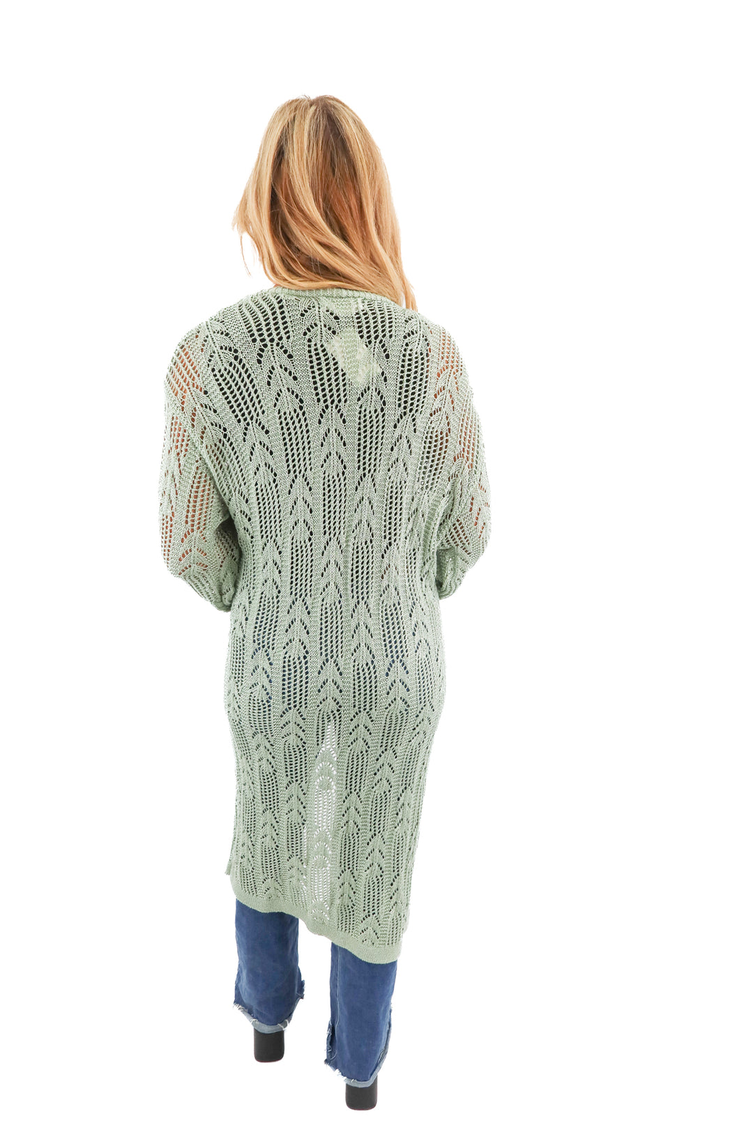 Anthropologie green metallic cardigan (os)