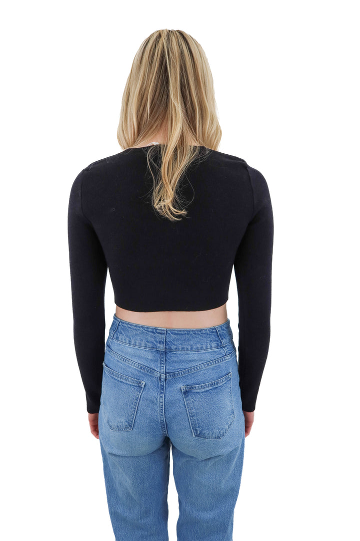 petal + pup black long sleeve top nwt (S/M)