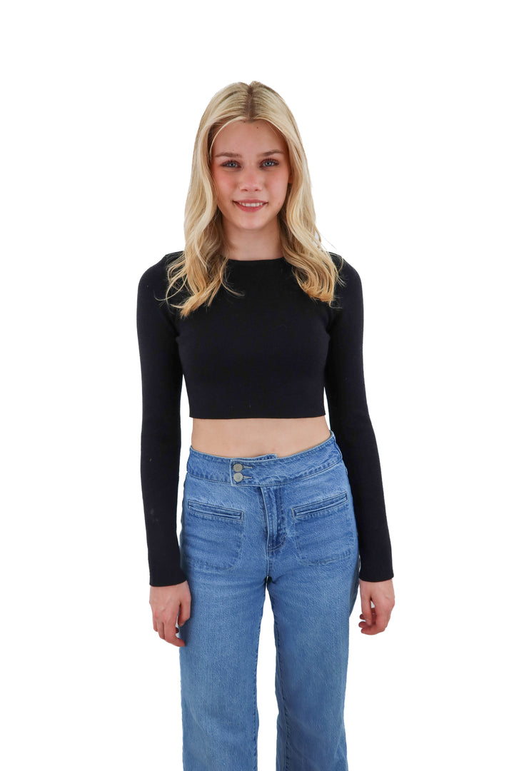 petal + pup black long sleeve top nwt (S/M)