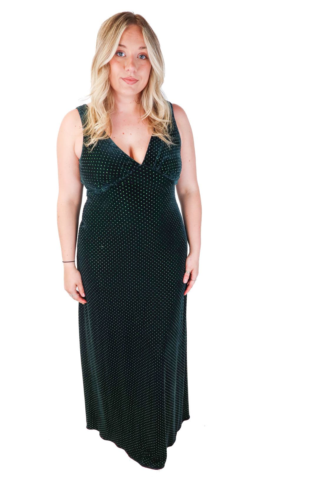 liv foster green velvet mermaid gown NWT (12; retails $450)