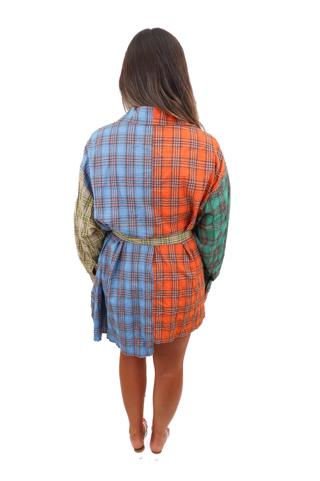 fashion nova "maya flannel mini dress" NWT (L)