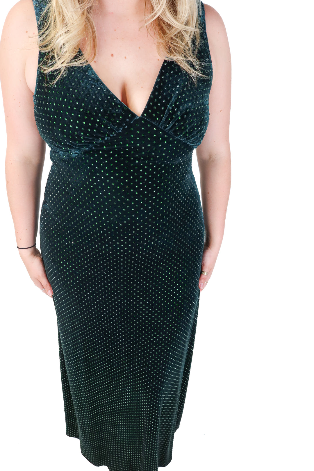 liv foster green velvet mermaid gown NWT (12; retails $450)