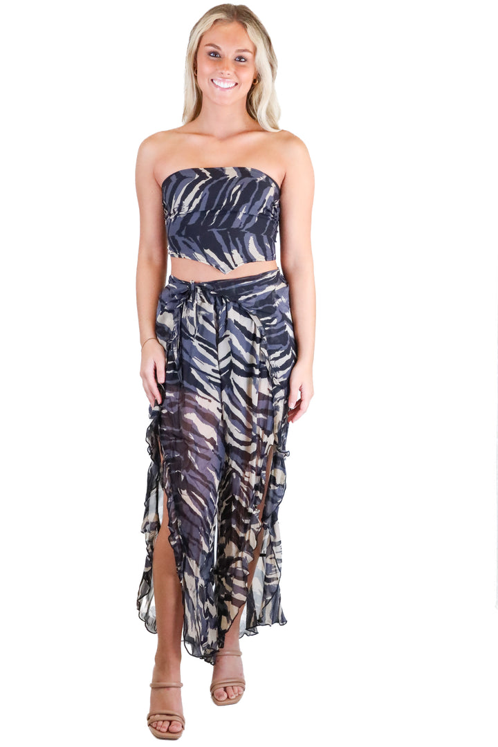 blue life printed set (xs)