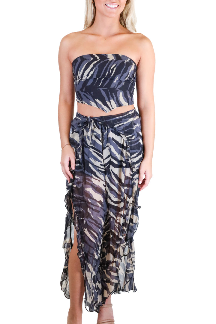 blue life printed set (xs)