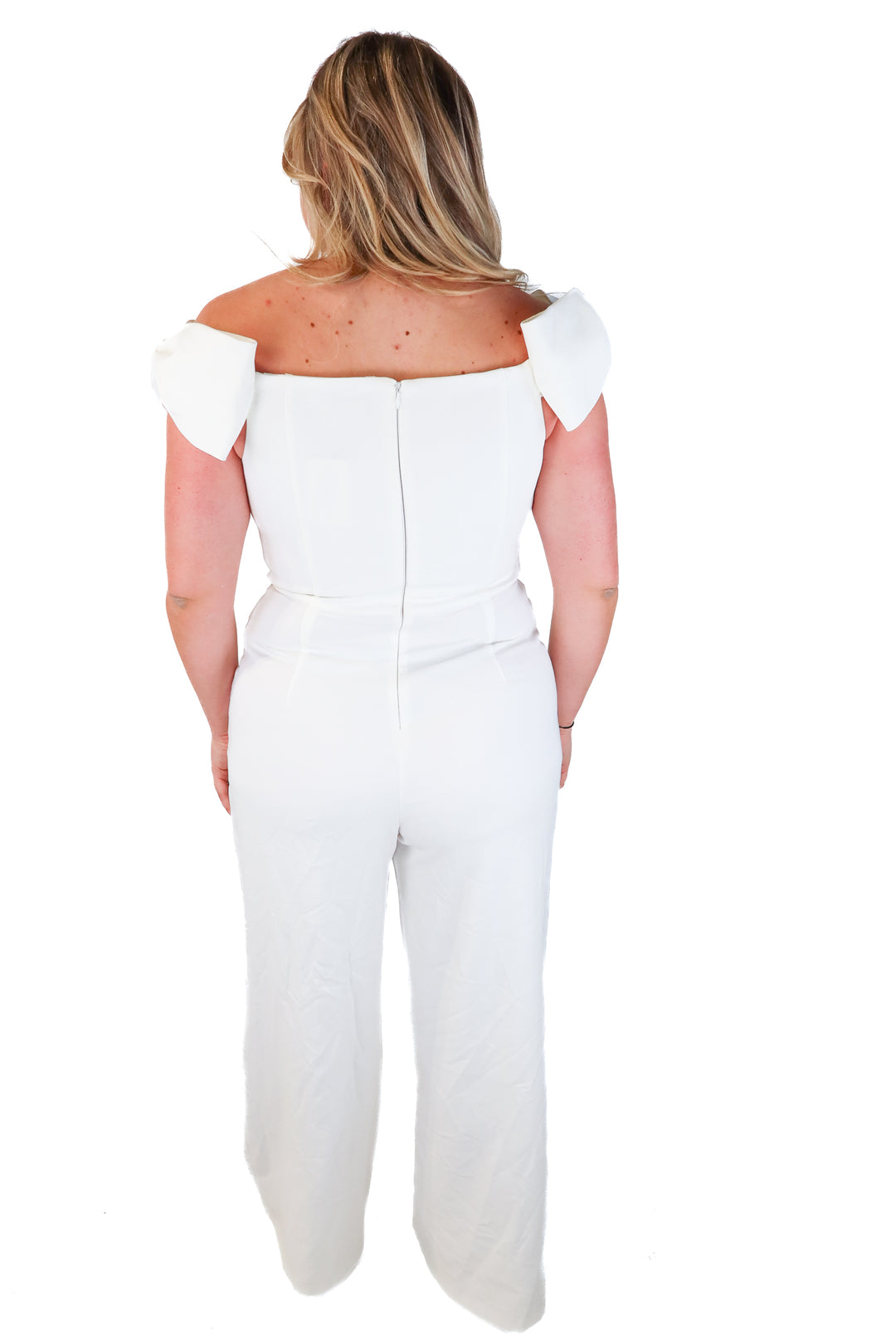 aiden mattox white bow jumpsuit (14; retail $179)