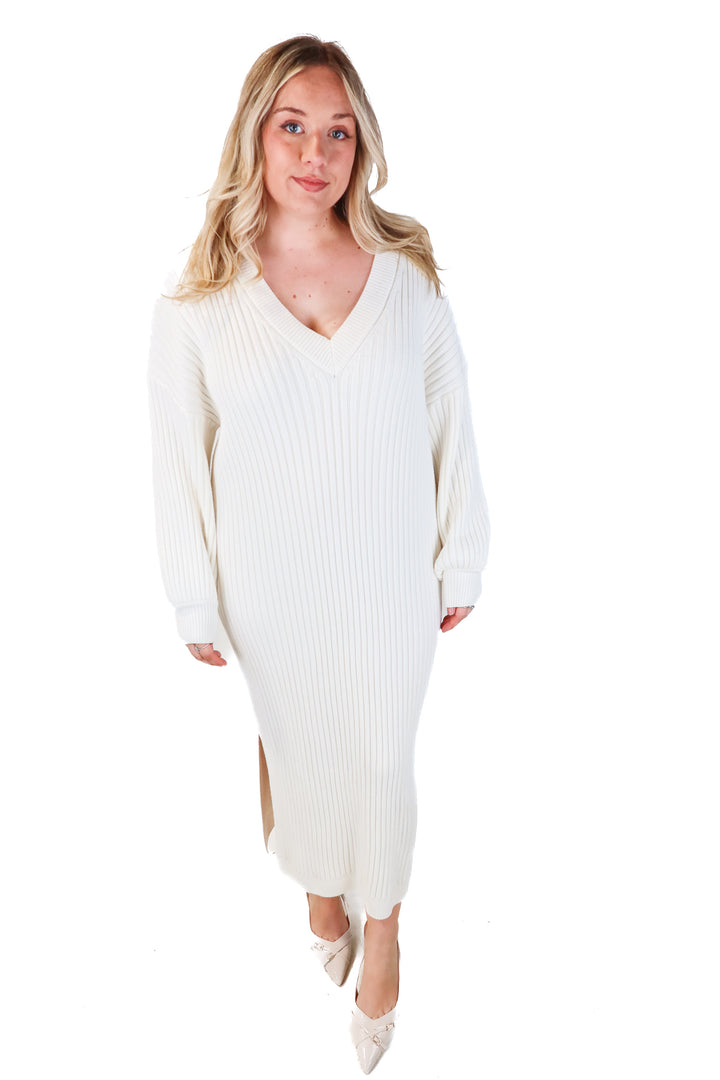 showpo off-white sweater dress NWT (12; retail $110)