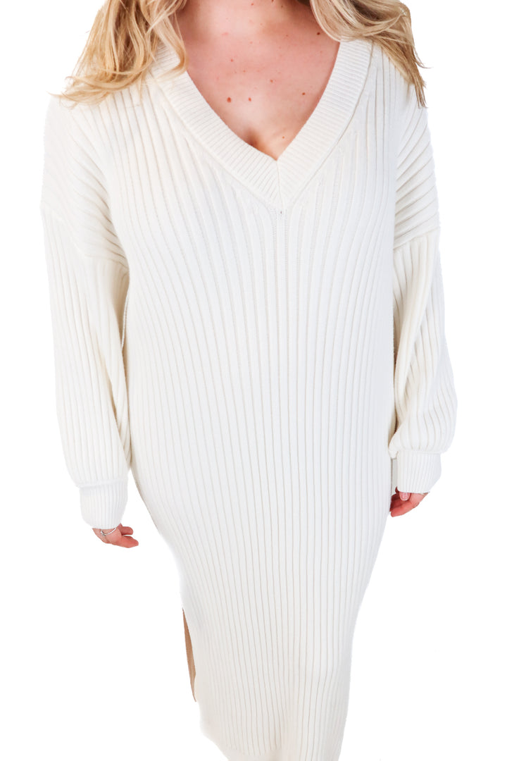 showpo off-white sweater dress NWT (12; retail $110)