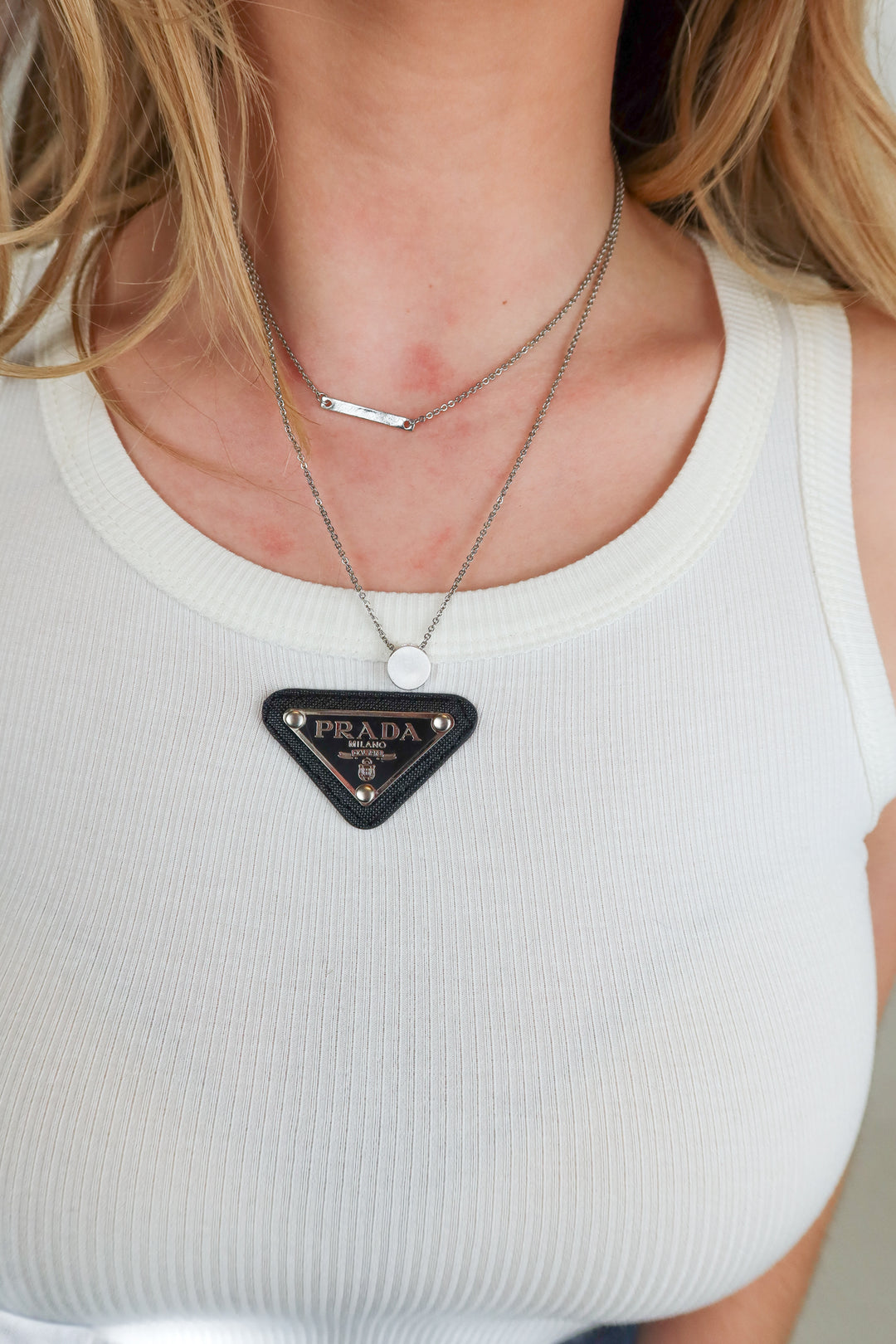 silver layered chain necklace