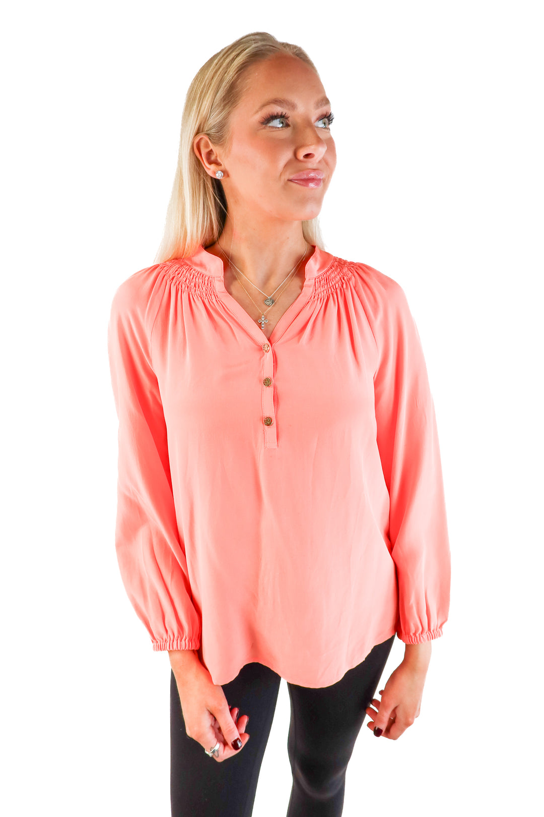 Lilly Pulitzer coral button up blouse (xs)