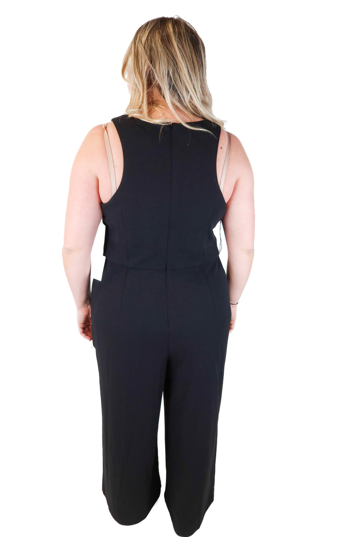 adrianna papell black jumpsuit NWT (14; retails $195)