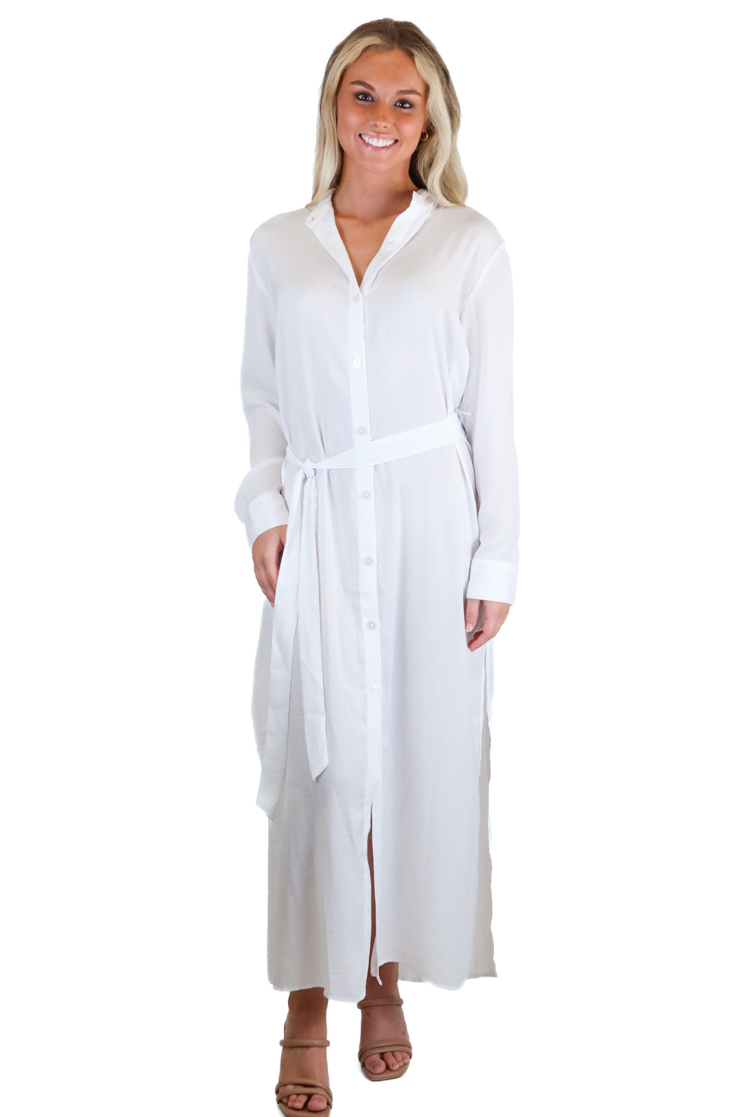 Summersalt The Silky Luxe Long Effortless Shirtdress (xs)