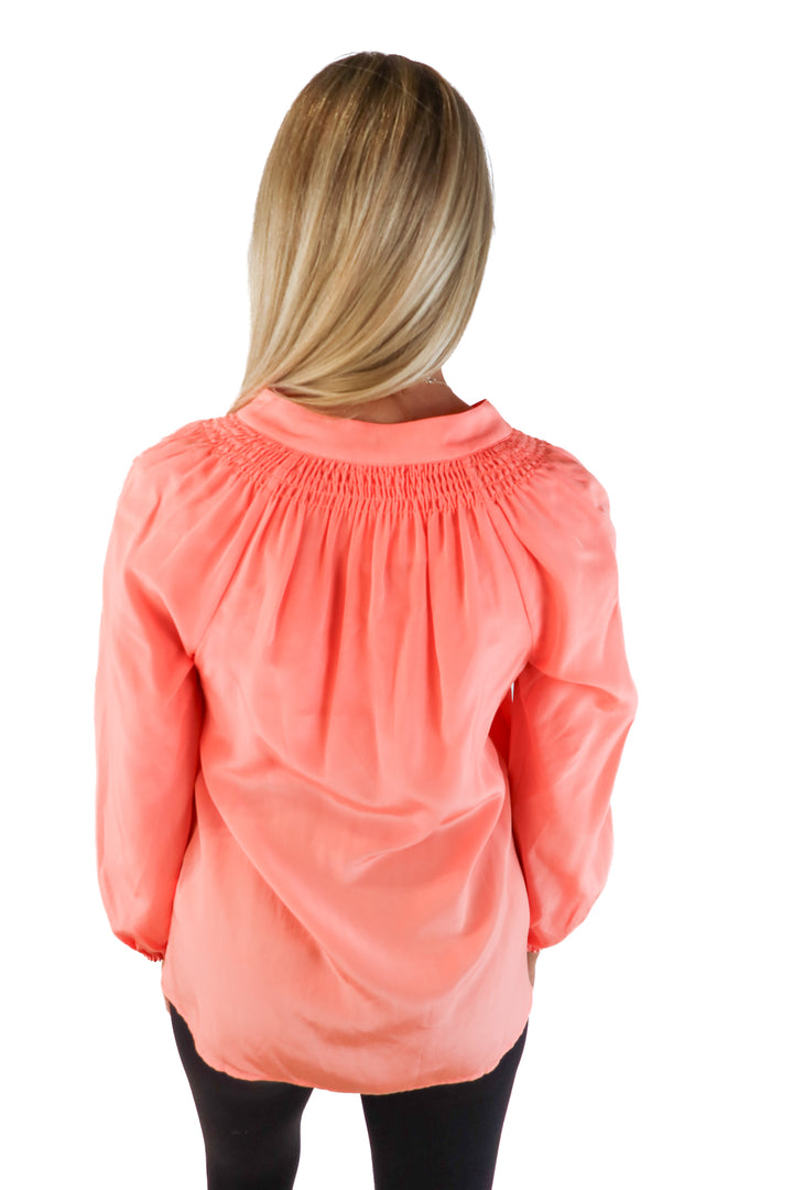 Lilly Pulitzer coral button up blouse (xs)