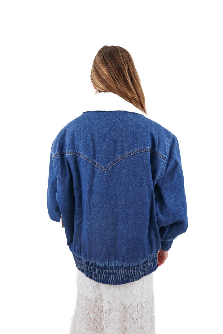 wrangler sherpa denim jacket nwt (XS; retail $100)