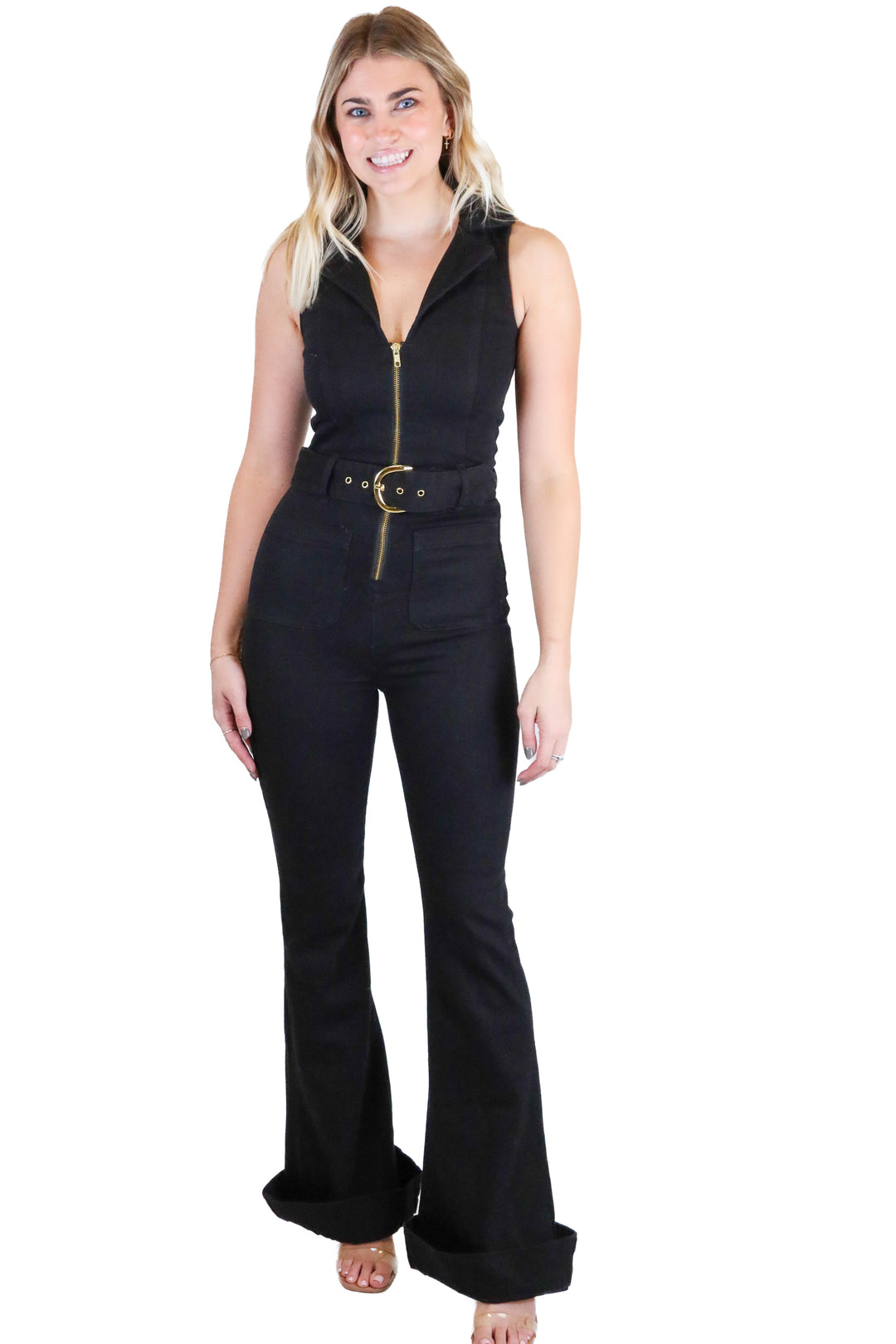 Show Me Your Mumu Black Denim Jumpsuit NWT (XS; Retail $218)