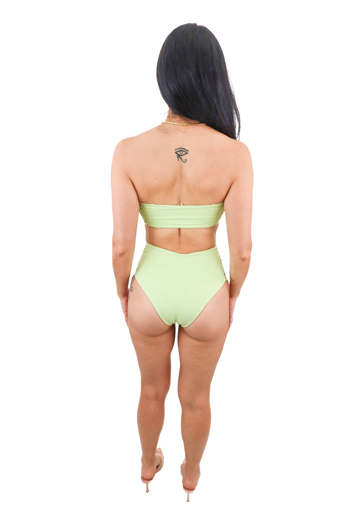 lspace green strappy bikini (m; retail $90)