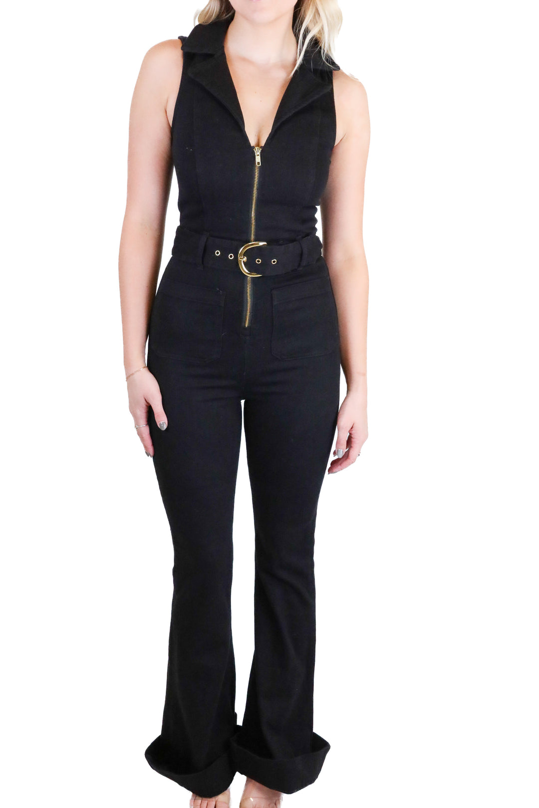 Show Me Your Mumu Black Denim Jumpsuit NWT (XS; Retail $218)