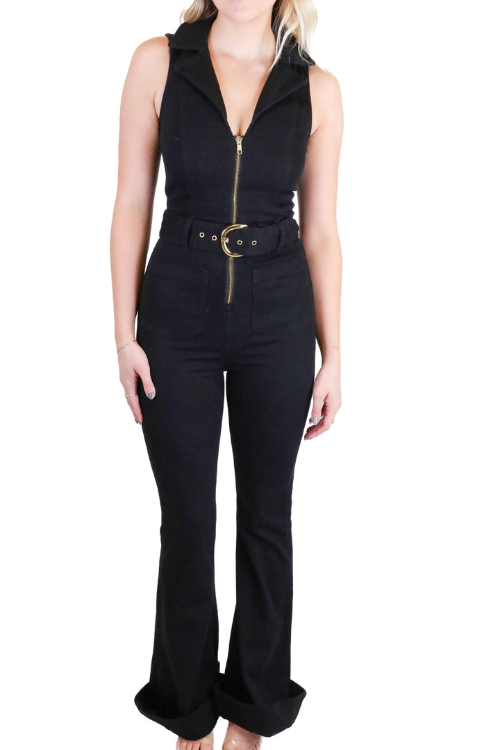 Show Me Your Mumu Black Denim Jumpsuit NWT (XS; Retail $218)