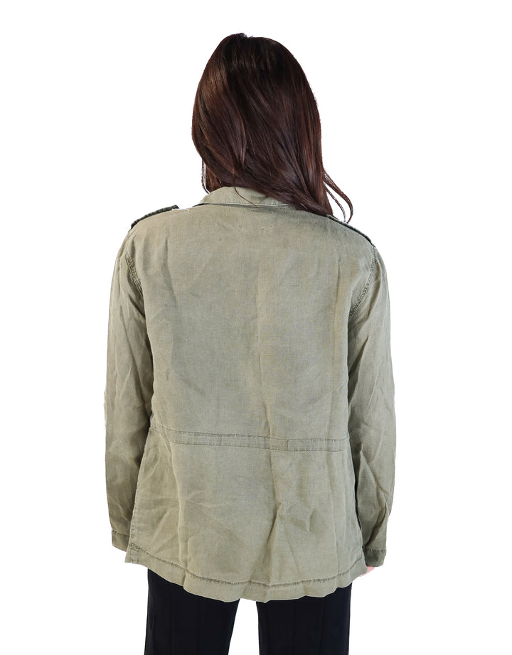 Michael Stars olive green zip up shacket (s; retails for $188)