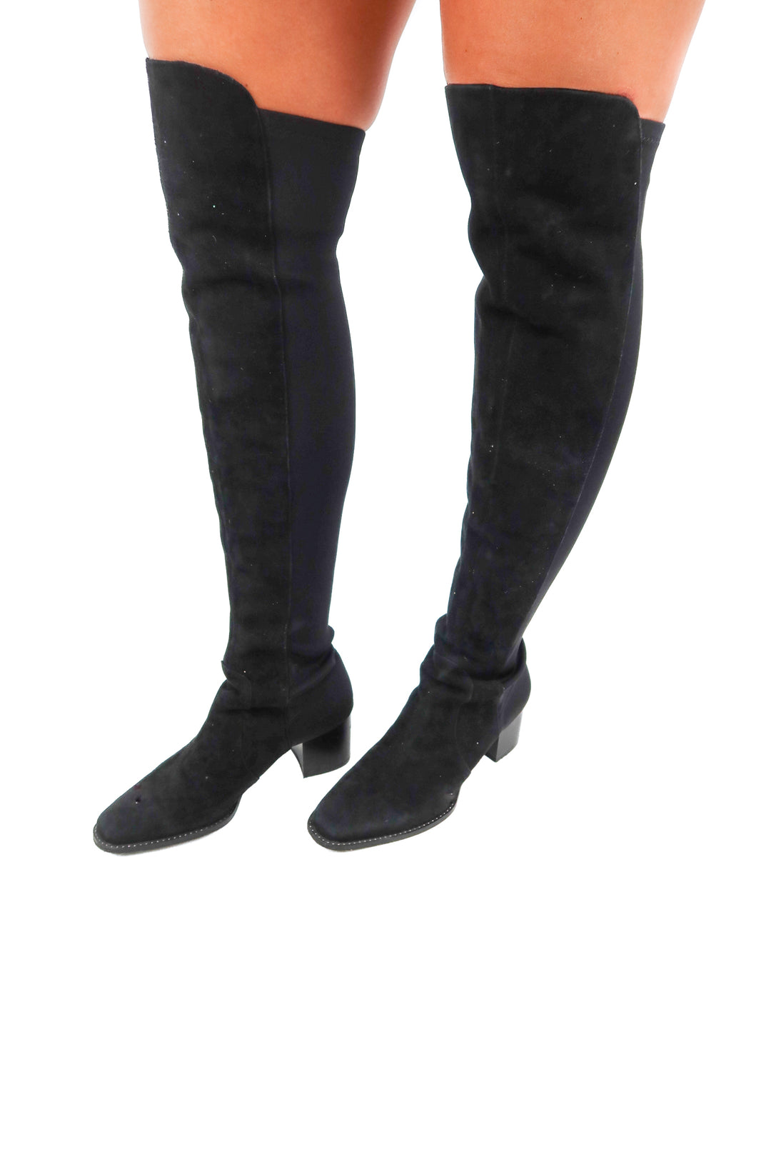 Zara suede black over the knee boots (39)