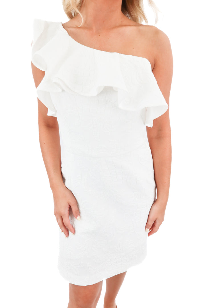 Lilly Pulitzer white one shoulder romper NWT (4; retail $218)