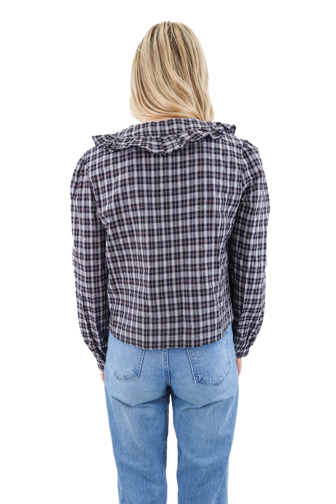 wayf plaid top nwt (xs)