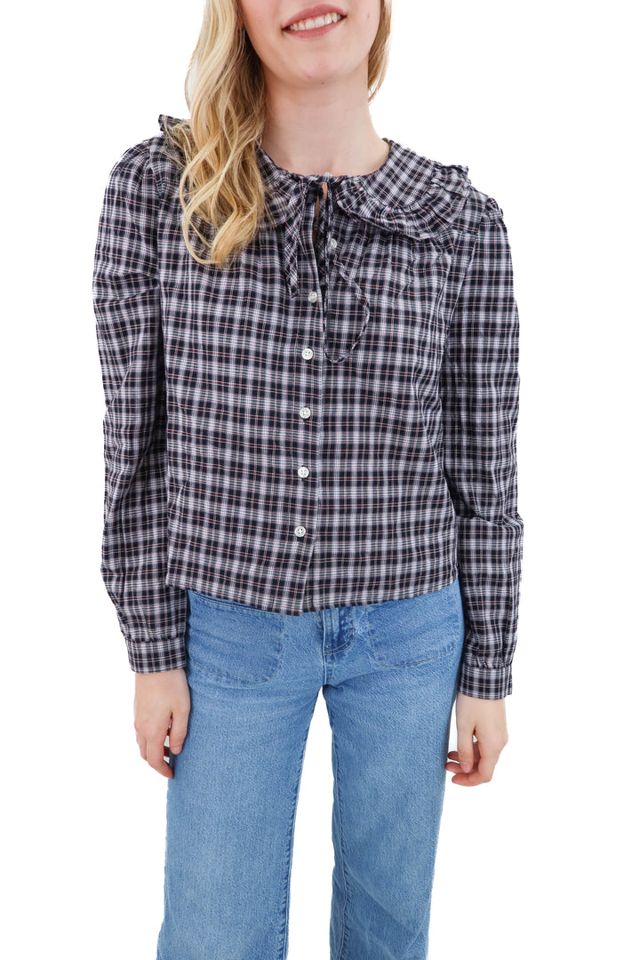 wayf plaid top nwt (xs)