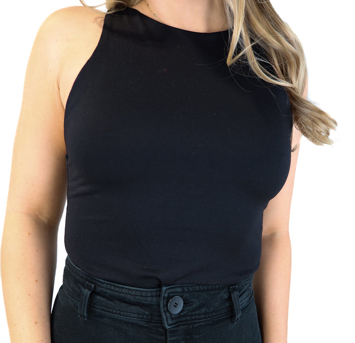 Zara black high neck sleeveless bodysuit (M)