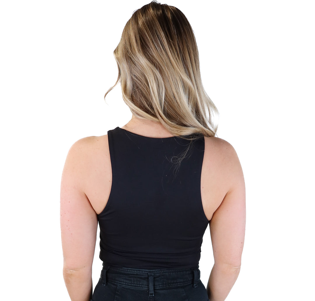 Zara black high neck sleeveless bodysuit (M)