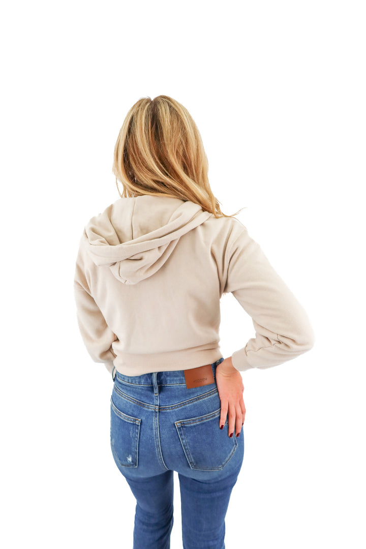 altar'd state beige cropped hoodie (XS)