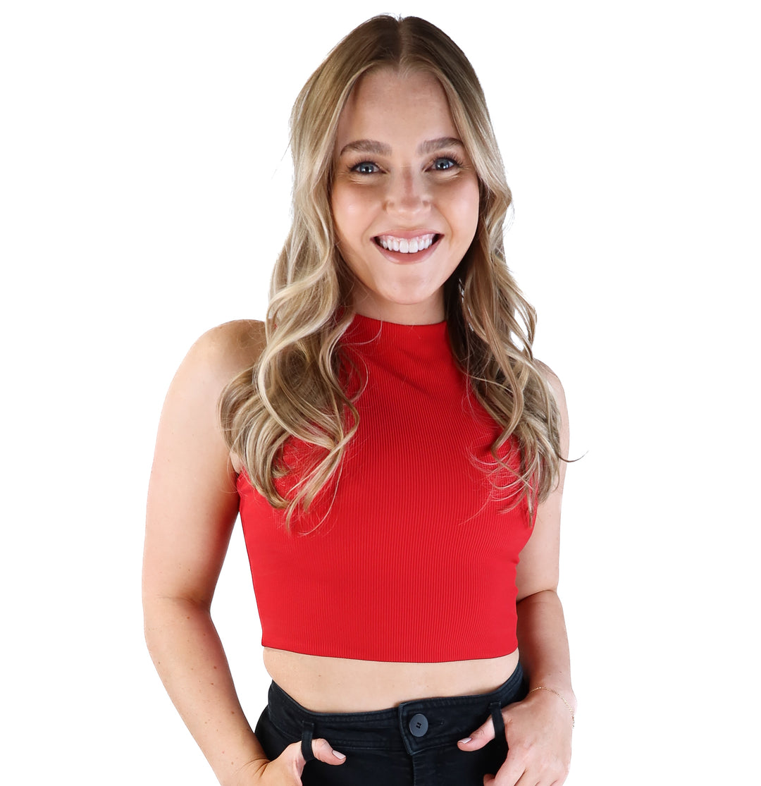 Spanx red muscle active tank (M; retails for $58)