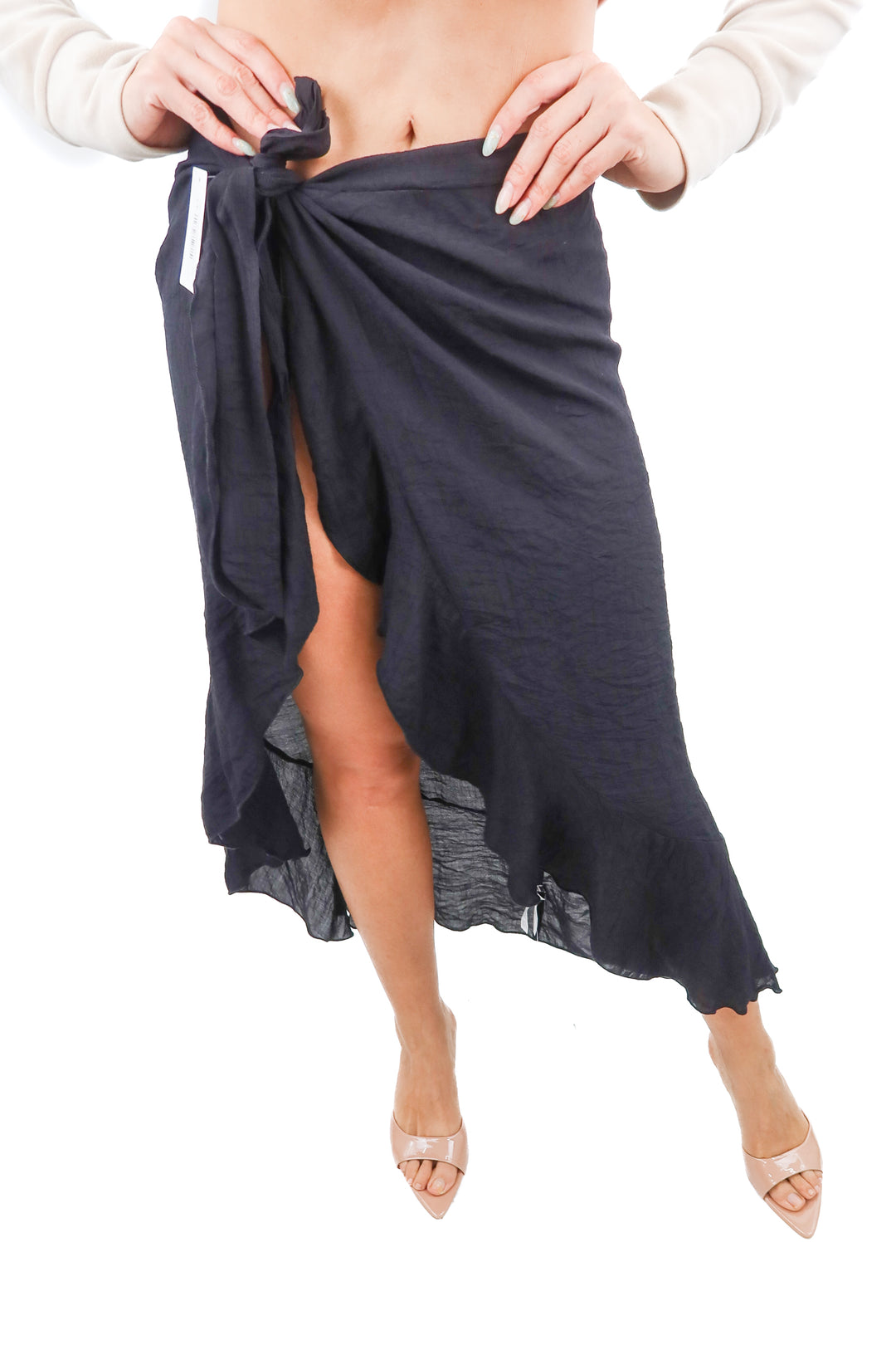 Cupshe black sarong swim skirt (OS)