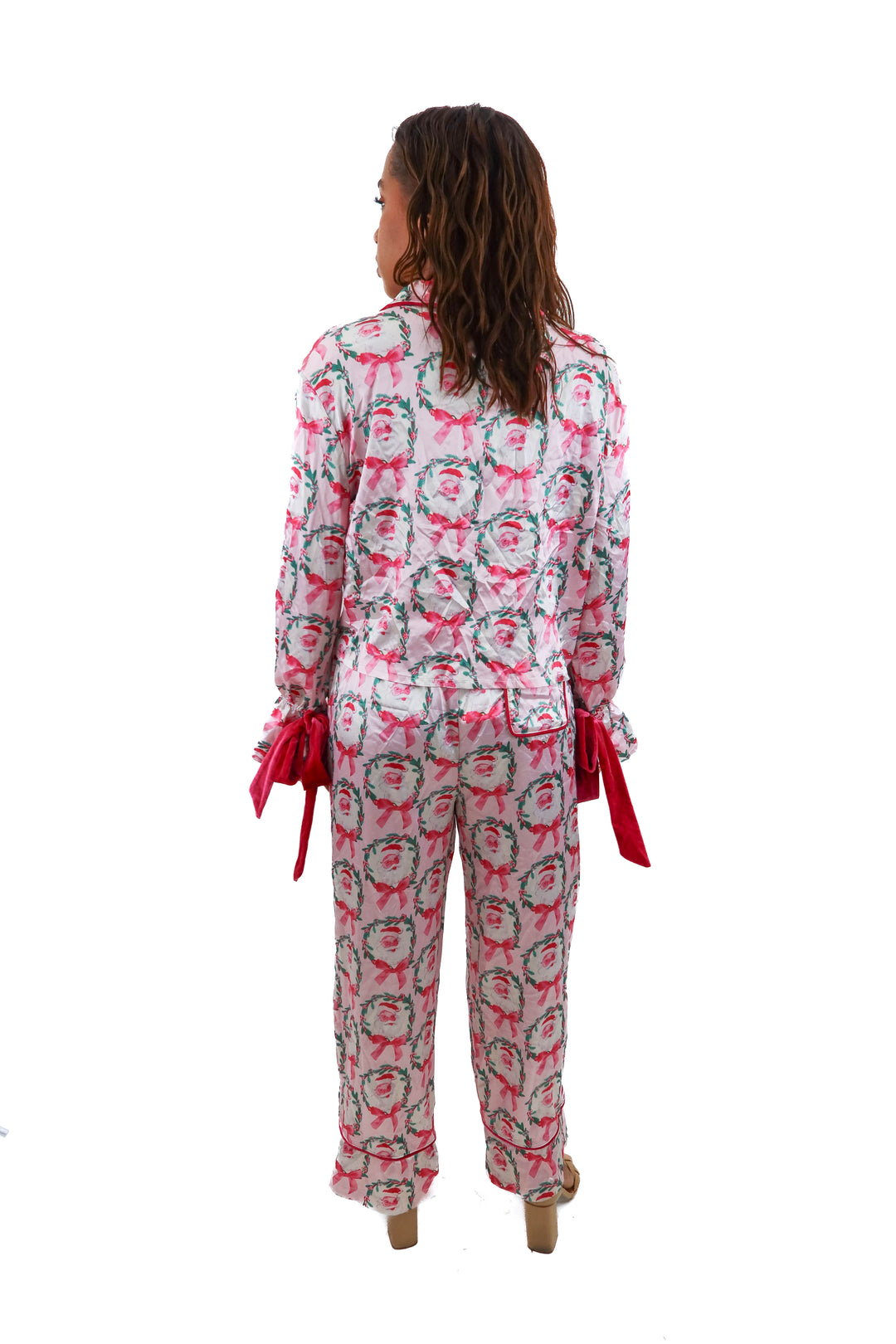 santa bow pajamas (S)