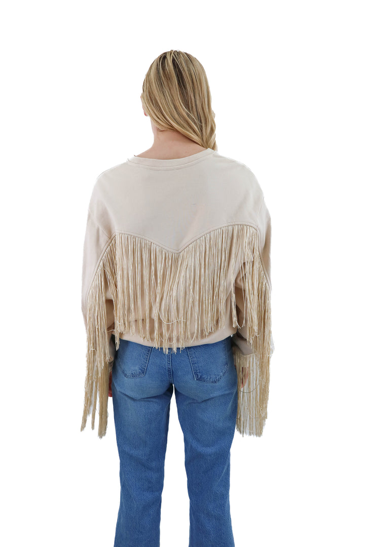 levis cream fringe sweatshirt (S; retail $72)
