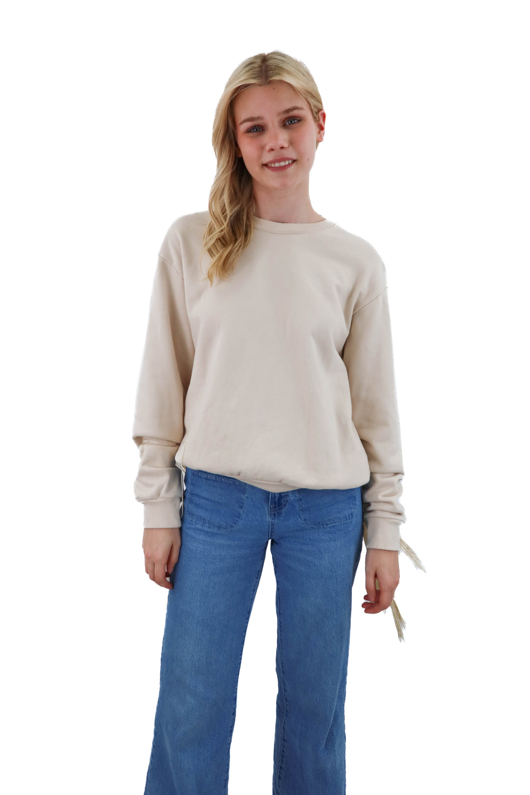 levis cream fringe sweatshirt (S; retail $72)