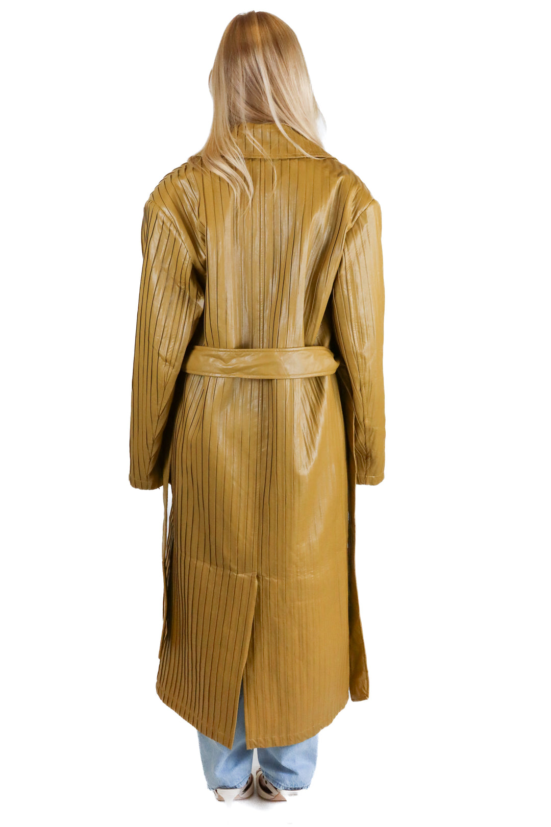na-kd pleated faux leather jacket (m)*
