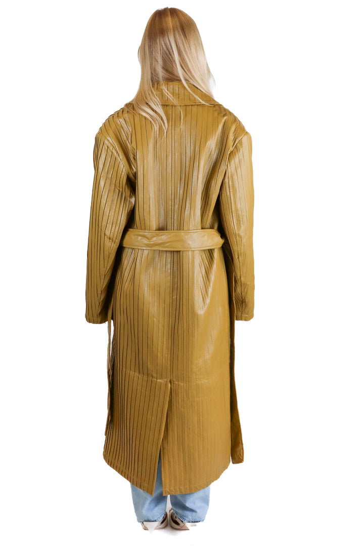 na-kd pleated faux leather jacket (m)*