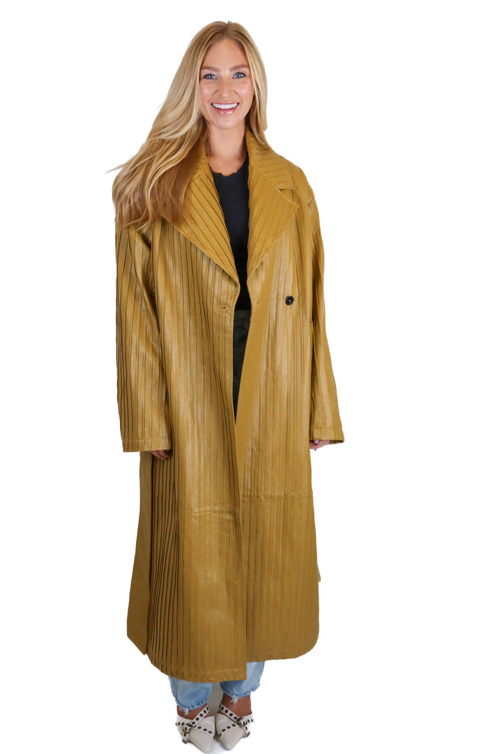 na-kd pleated faux leather jacket (m)*
