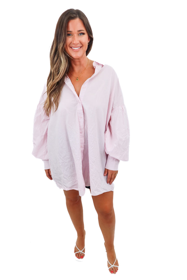 asos pink button up dress (m; retail $53)