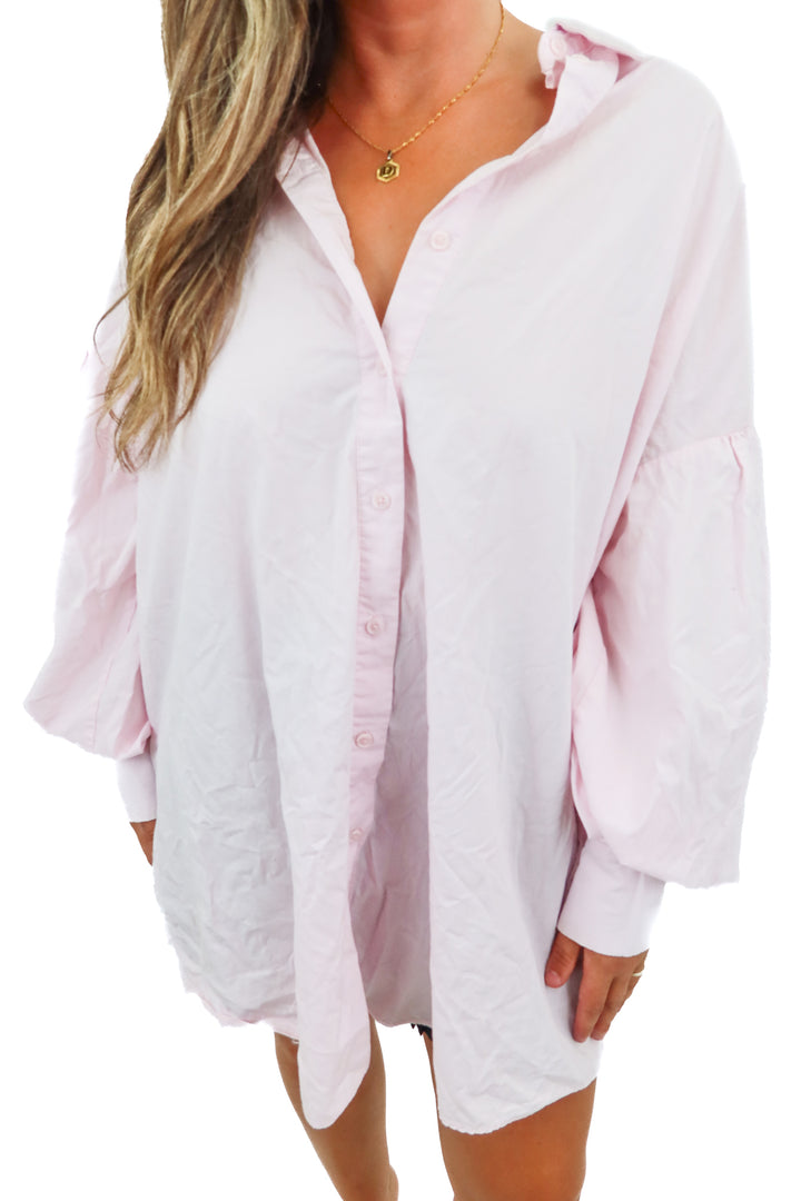 asos pink button up dress (m; retail $53)