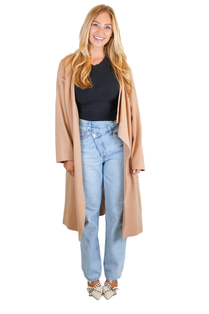 Sndys Tan Long Knit Cardigan (S/M)