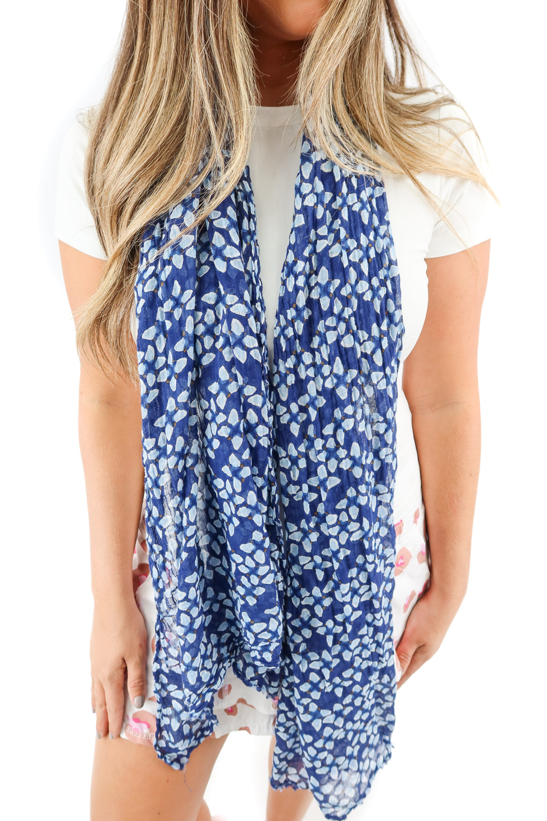 Blue flower scarf
