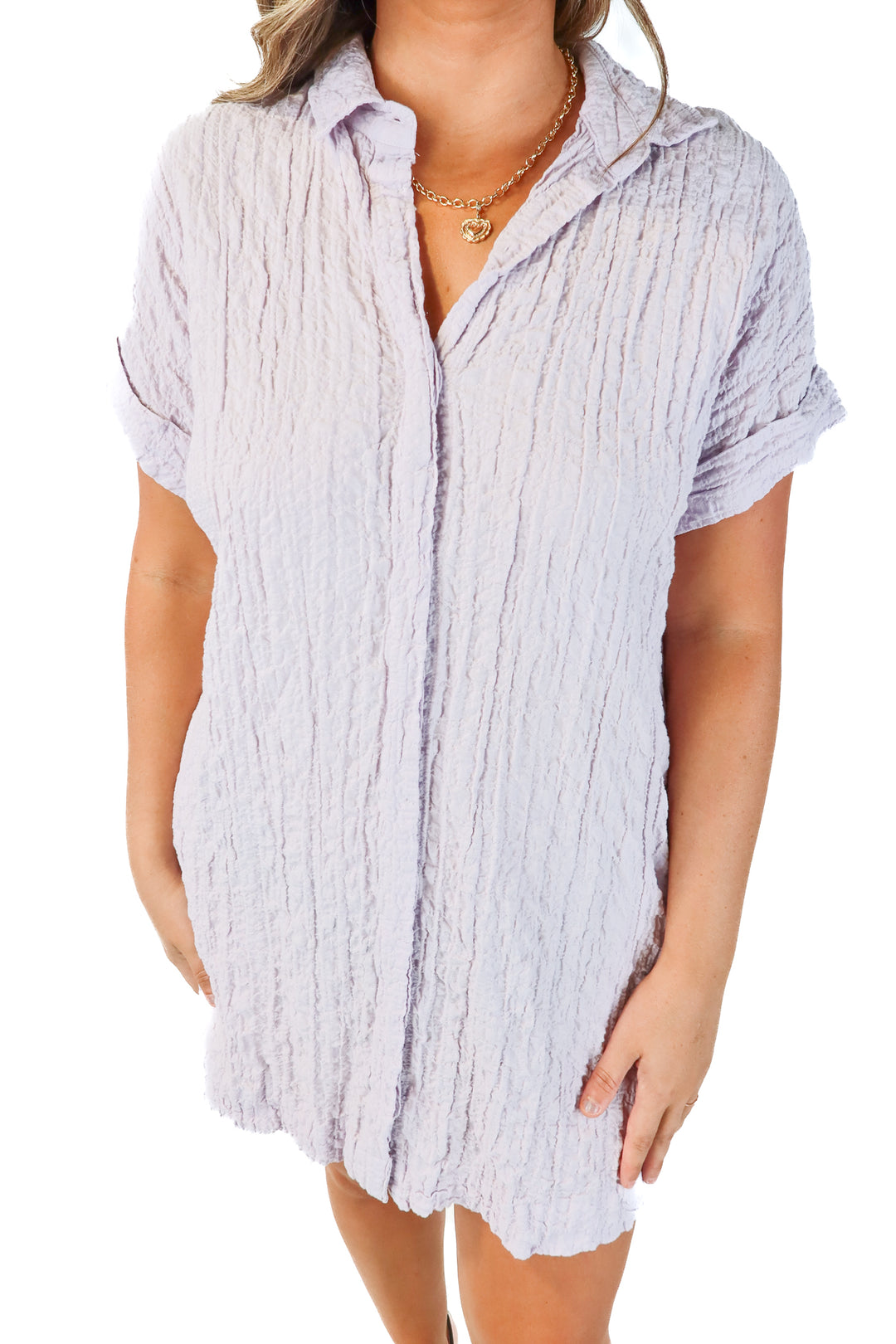 SOLD abercrombie & fitch purple crinkle tshirt dress (s; retail $70)