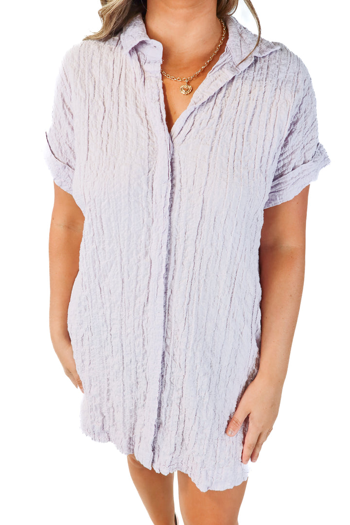 SOLD abercrombie & fitch purple crinkle tshirt dress (s; retail $70)