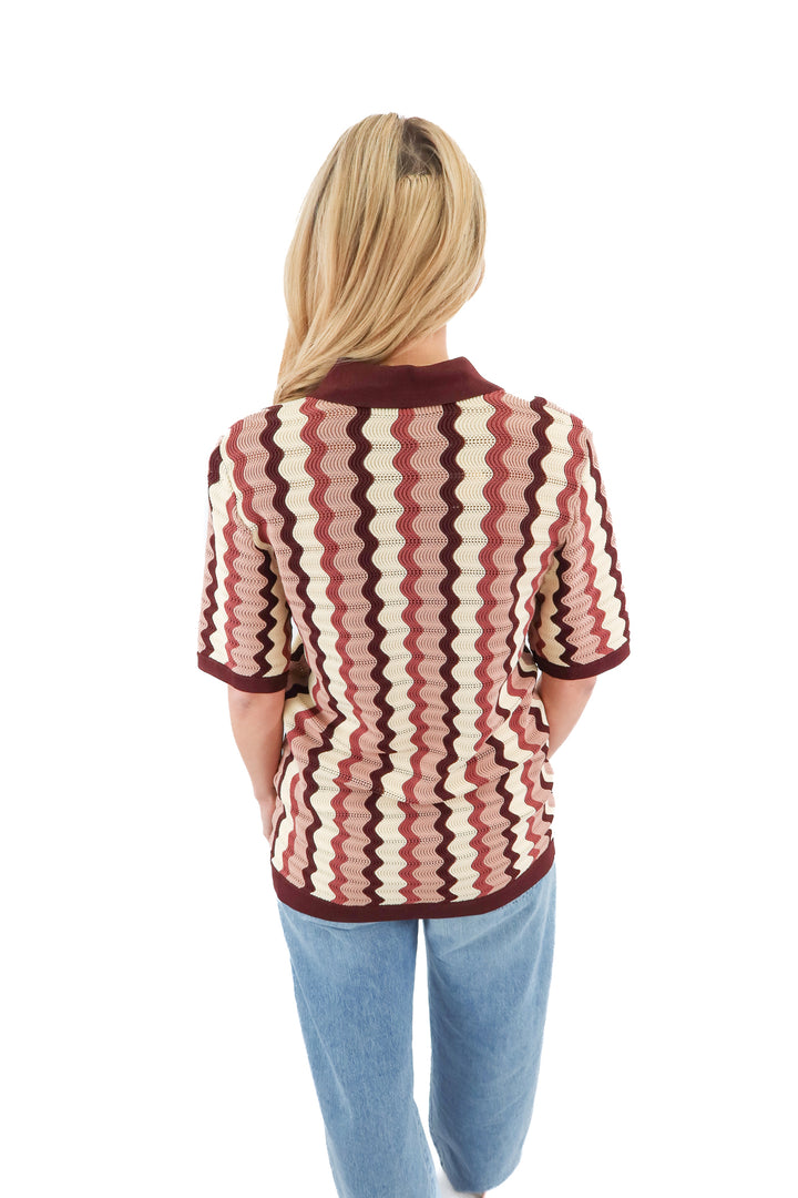 Reiss Patterned Knit Top (S)