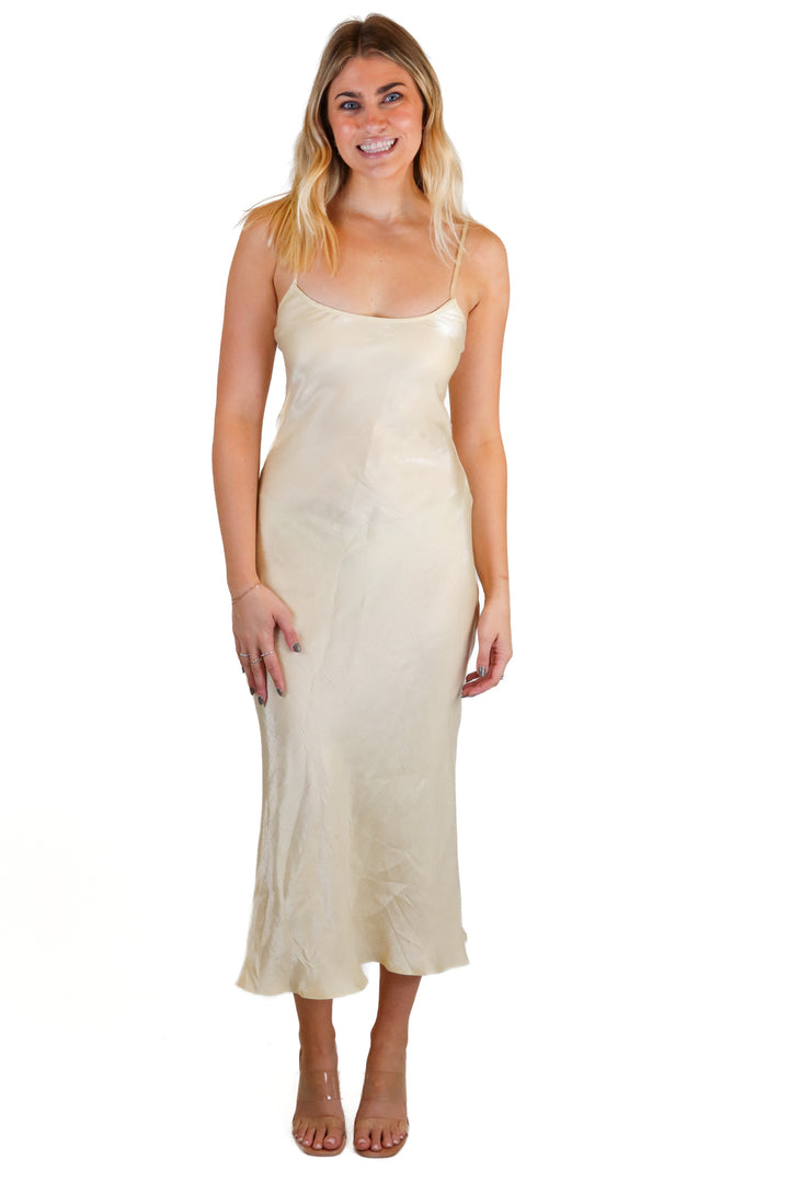 VRG GRL Champagne Satin Maxi Slip Dress (6)*