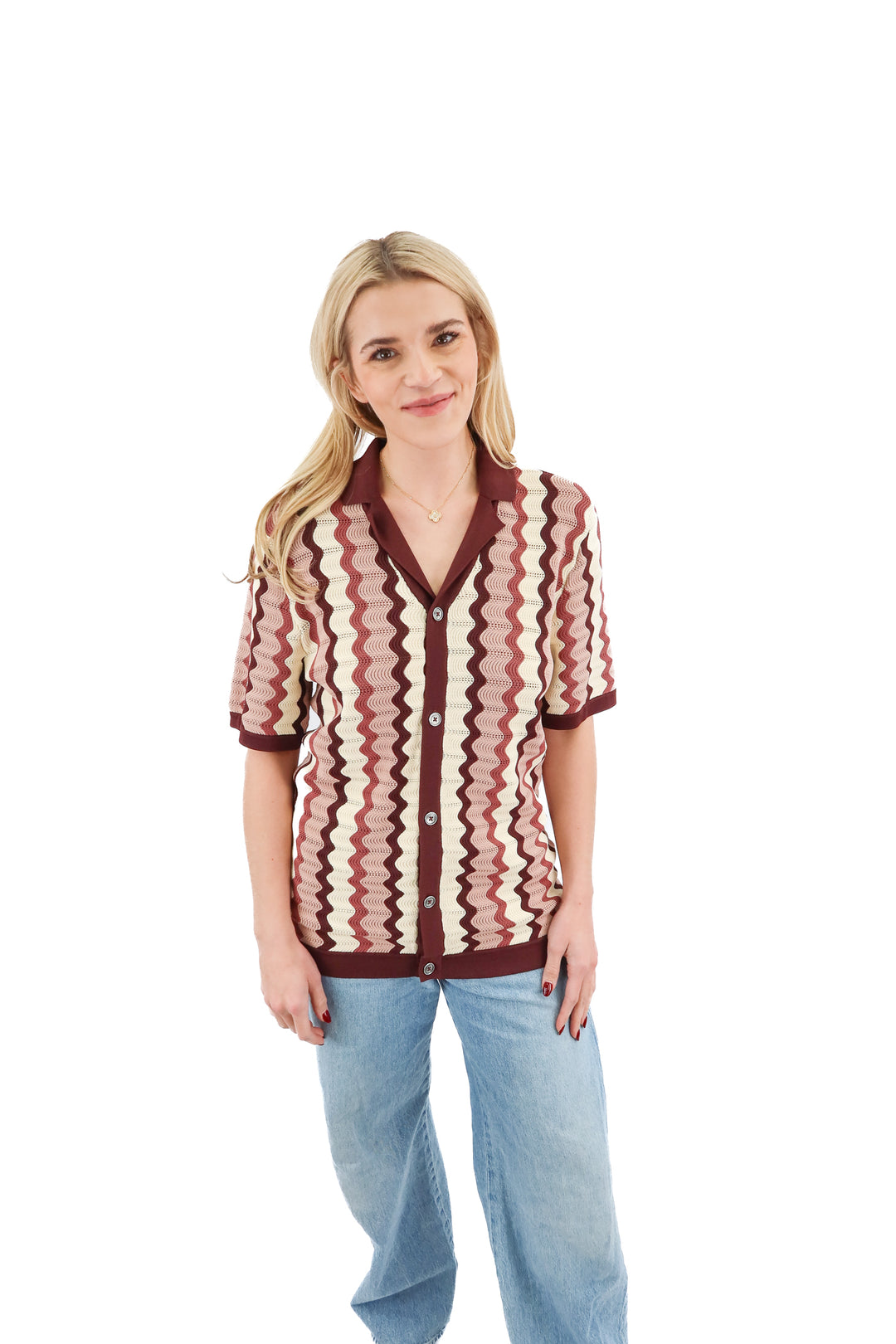 Reiss Patterned Knit Top (S)